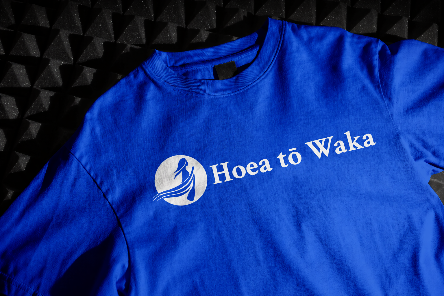 Blue Hoea tō Waka t-shirt mockup