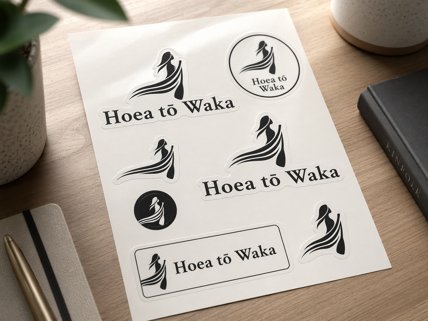 Hoea tō Waka sticker sheet mockup