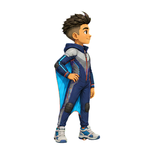 Hugo in the Night Comet wingsuit in a ready side-profile pose