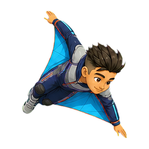 Hugo in the Night Comet wingsuit in a steep dive