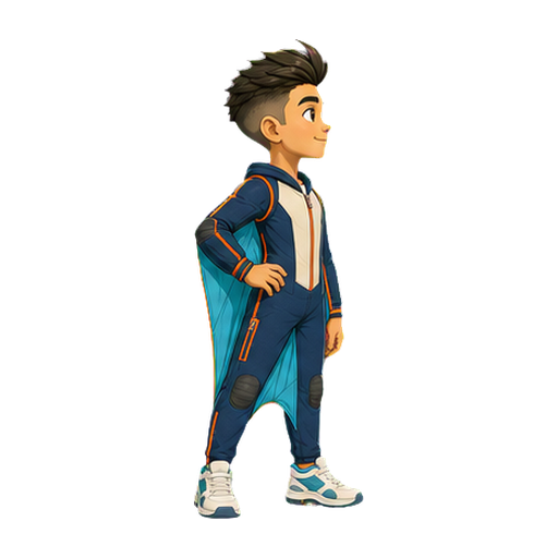 Hugo in the Skyline wingsuit in a ready side-profile pose