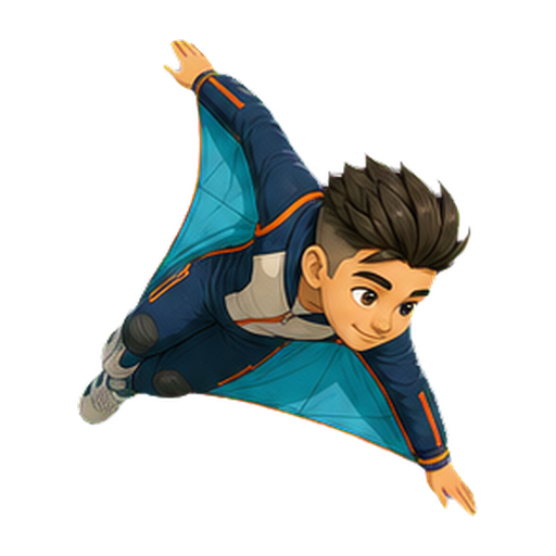 Hugo in the Skyline wingsuit in a steep dive