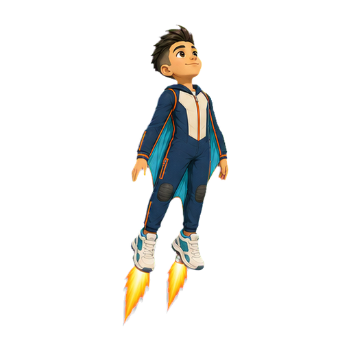 Hugo in the Skyline wingsuit using the mini jets beneath his shoes