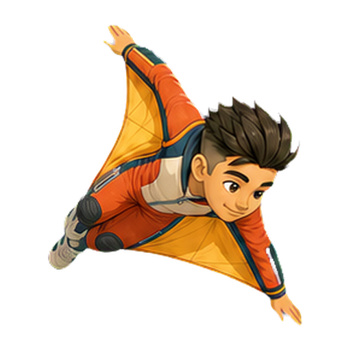 Hugo in the Sunrise wingsuit in a steep dive