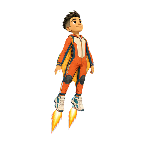 Hugo in the Sunrise wingsuit using the mini jets beneath his shoes
