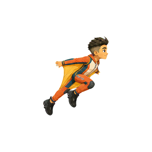 Hugo taking off into a jump in side profile