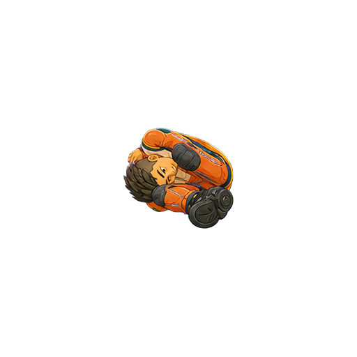 Hugo compressed into a diagonal shoulder roll