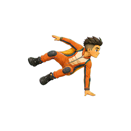 Hugo sweeping his legs sideways through a lazy vault