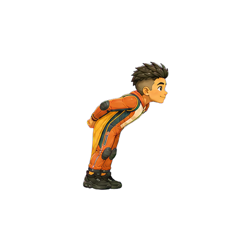 Hugo leaning forward for a cheeky peek around an implied wall