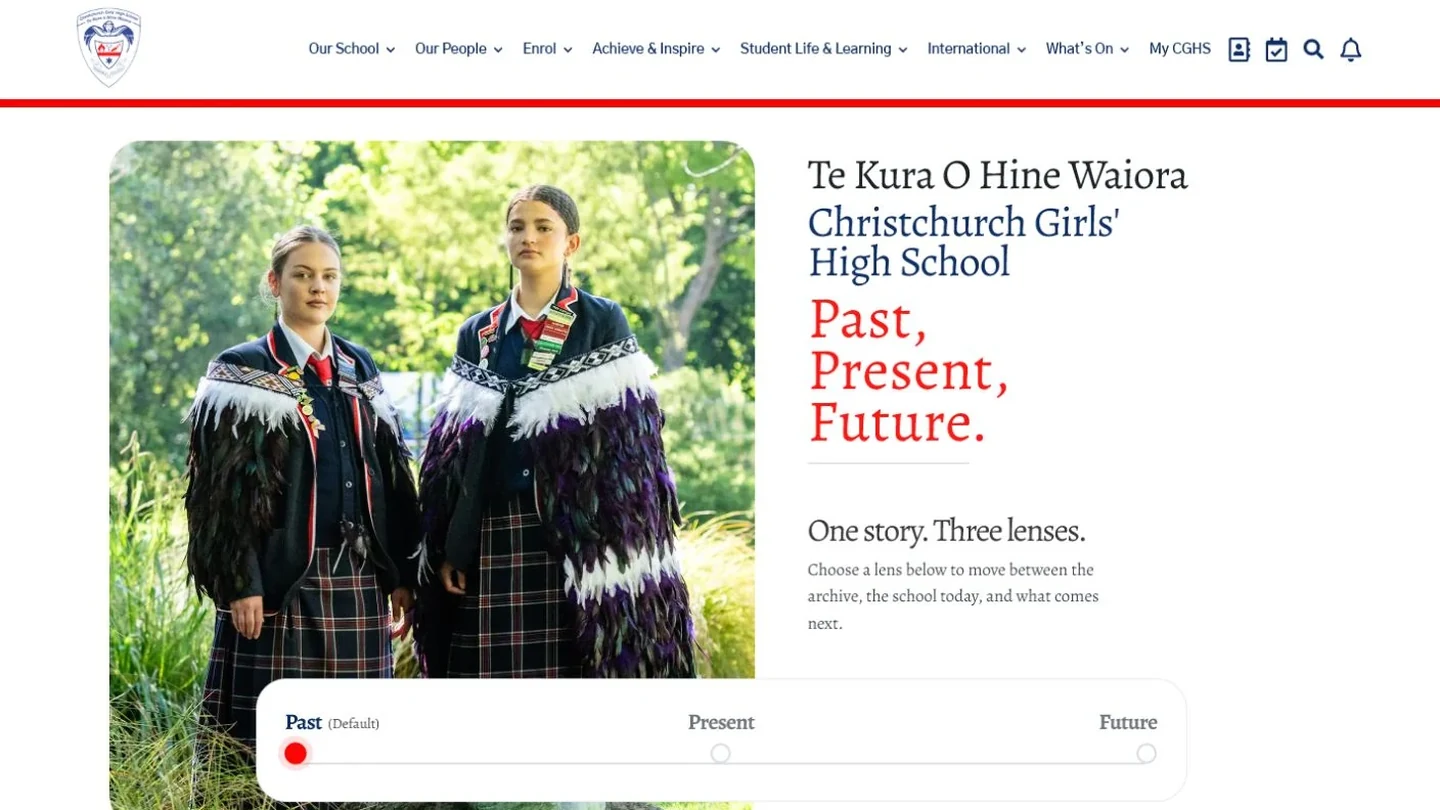 Christchurch Girls’ High School Past, Present, Future webpage