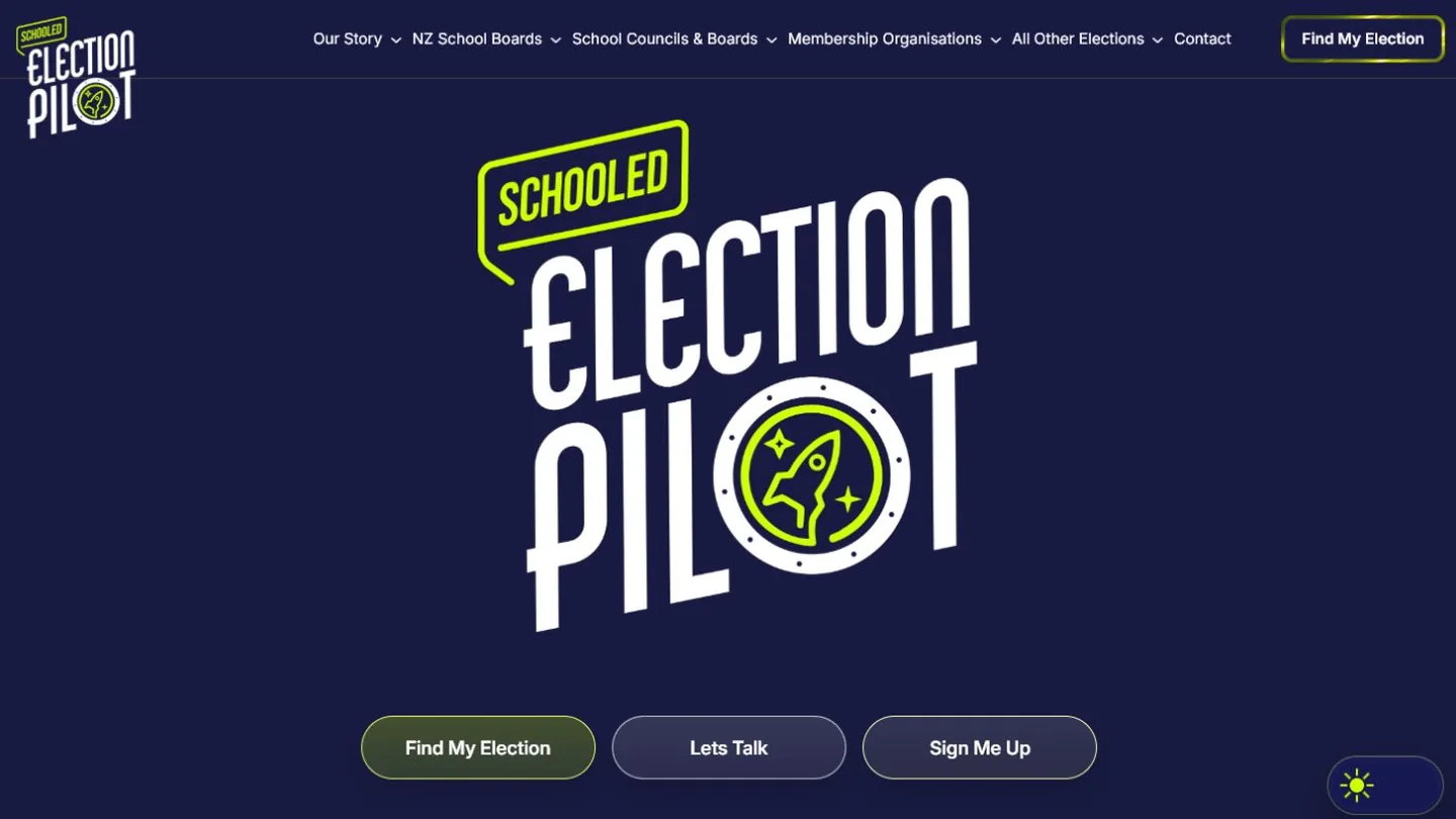 Schooled Election Pilot website homepage