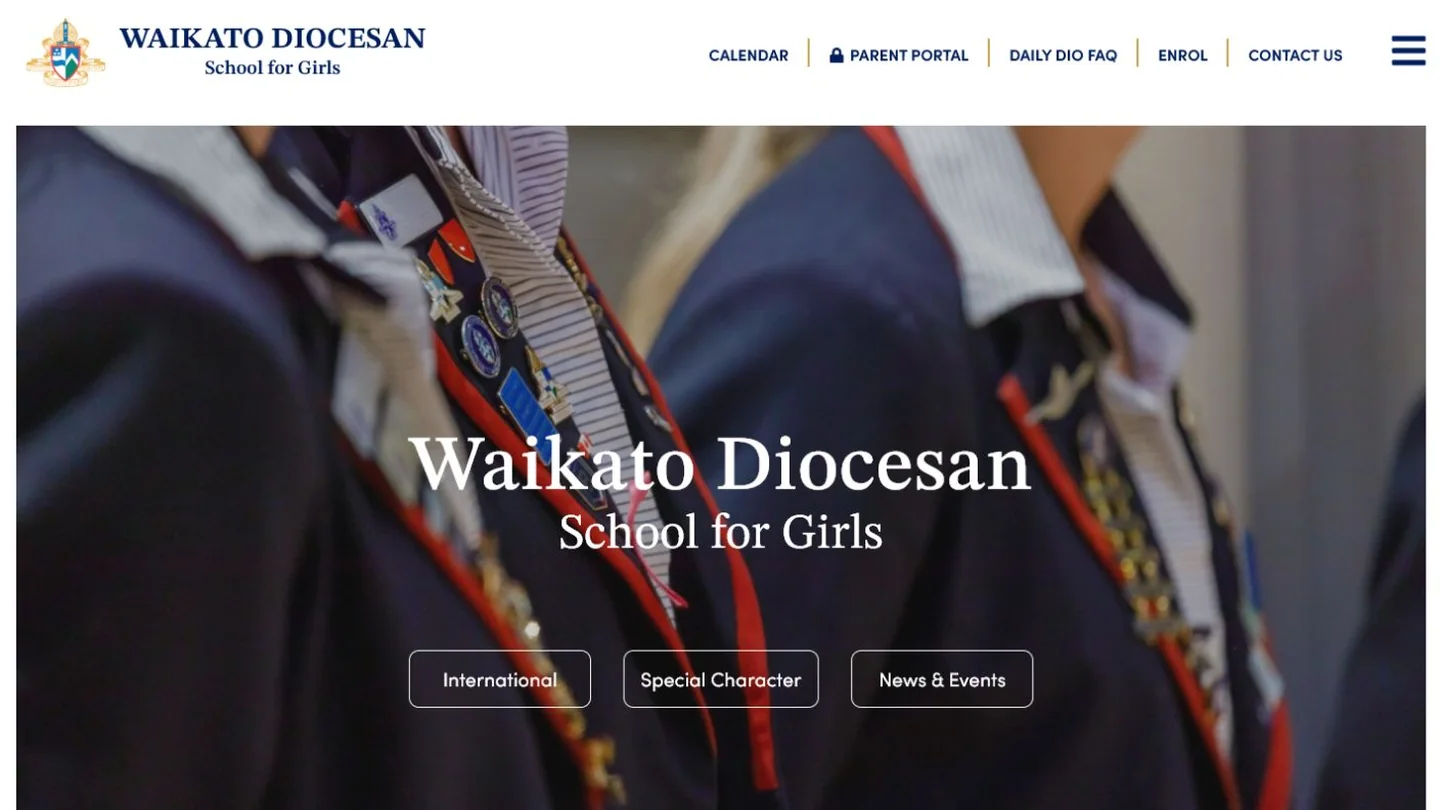 Waikato Diocesan School for Girls website homepage